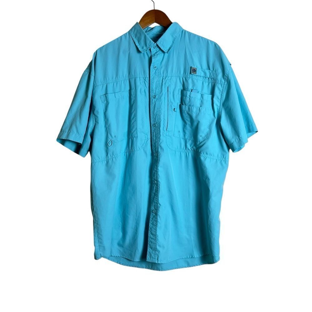 Reel legends light blue‎ fishing shirt. Size xl